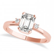 Diamond Emerald Cut Three-Stone Ring 14k Rose Gold (1.04ct)