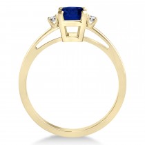 Blue Sapphire Emerald Cut Three-Stone Ring 14k Yellow Gold (1.04ct)