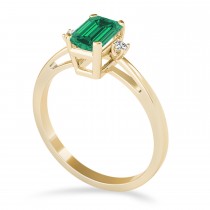 Emerald Emerald Cut Three-Stone Ring 14k Yellow Gold (1.04ct)
