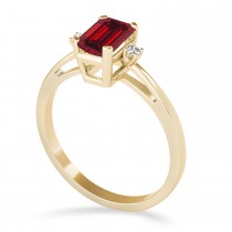 Ruby Emerald Cut Three-Stone Ring 14k Yellow Gold (1.04ct)