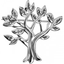 My Tree of Life Brooch Pin in Plain Metal 14k White Gold