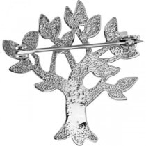 My Tree of Life Brooch Pin in Plain Metal 14k White Gold
