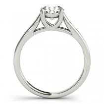 Lucida Solitaire Cathedral Engagement Ring 18k White Gold