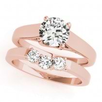 Diamond Solitaire Bridal Set 14k Rose Gold (1.24ct)
