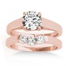 Lucida Solitaire Cathedral Bridal Set 14k Rose Gold (0.24ct)