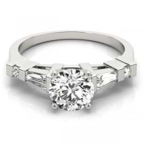 Diamond Tapered Baguette Engagement Ring 18k White Gold (0.33ct)