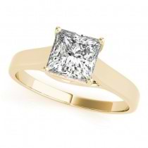 Diamond Princess Cut Solitaire Bridal Set 18k Yellow Gold (1.24ct)