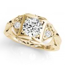 Vintage Victorian Diamond Engagement Ring 14k Yellow Gold (0.57ct)