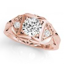 Vintage Victorian Diamond Engagement Ring 18k Rose Gold (0.57ct)