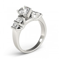 Diamond Channel Set Antique Engagement Ring 14k White Gold (0.48ct)