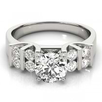 Diamond Channel Set Antique Engagement Ring 14k White Gold (0.48ct)