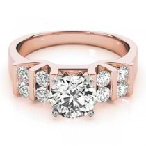 Diamond Chanel Set Antique Engagement Ring 18k Rose Gold (0.48ct)