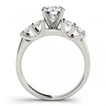 Diamond Chanel Set Antique Engagement Ring 18k White Gold (0.48ct)