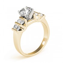 Diamond Chanel Set Antique Engagement Ring 18k Yellow Gold (0.48ct)