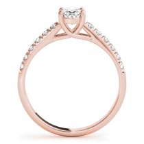 Oval Cut Diamond Engagement Ring 18K Rose Gold (0.39ct)