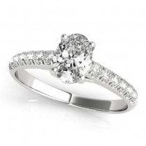 Oval Cut Diamond Engagement Ring Palladium (0.39ct)