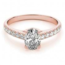 Oval Cut Diamond Engagement Ring 14K Rose Gold (0.61ct)