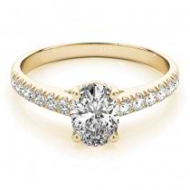 Oval Cut Diamond Engagement Ring 14K Yellow Gold (0.61ct)