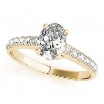 Oval Cut Diamond Engagement Ring 18K Yellow Gold (0.61ct)
