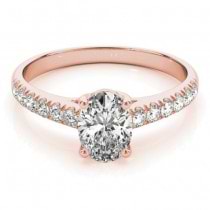 Oval Cut Diamond Engagement Ring 18K Rose Gold (1.00ct)