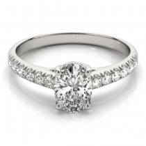 Oval Cut Diamond Engagement Ring 14K White Gold (1.46ct)