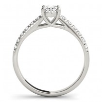 Diamond Accented Cathedral Engagement Ring 14K White Gold (0.18ct)