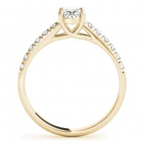 Diamond Accented Cathedral Engagement Ring 14K Yellow Gold (0.18ct)