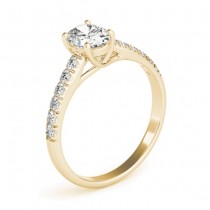 Diamond Accented Cathedral Engagement Ring 14K Yellow Gold (0.18ct)