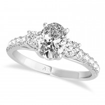 Oval Cut Lab Grown Diamond Engagement Ring 14k White Gold (1.40ct)