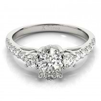 Oval Cut Lab Grown Diamond Engagement Ring 14k White Gold (1.40ct)