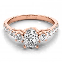 Oval Cut Lab Grown Diamond Engagement Ring 18k Rose Gold (1.40ct)