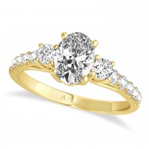 Oval Cut Lab Grown Diamond Engagement Ring 18k Yellow Gold (1.40ct)
