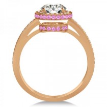 Diamond & Pink Sapphire Gemstone Engagement Ring 14k Rose Gold 1.50ct