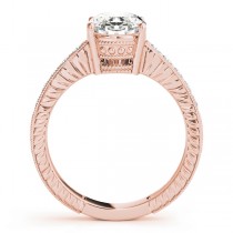 Diamond Accented Oval Engagement Ring Setting 14k Rose Gold 0.10ct