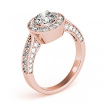 Vintage Milgrain Round Diamond Engagement Ring 14k Rose Gold (1.75ct)