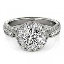 Vintage Milgrain Round Diamond Engagement Ring Palladium (1.75ct)