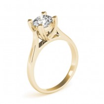 Solitaire Cathedral Prong-Set Engagement Ring Setting 18K Yellow Gold
