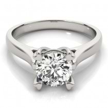Solitaire Cathedral Prong-Set Engagement Ring Setting Platinum