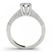 Diamond Accented Multi-Row Engagement Ring 14k White Gold (1.23 ct)