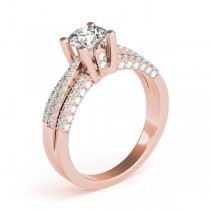 Diamond Accented Multi-Row Engagement Ring 18k Rose Gold (1.23 ct)