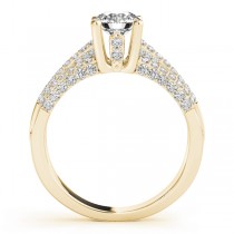 Diamond Accented Multi-Row Engagement Ring 18k Yellow Gold (1.23 ct)