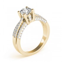 Diamond Accented Multi-Row Engagement Ring 18k Yellow Gold (1.23 ct)