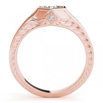 Diamond Antique Style Six Prong Engagement Ring 18k Rose Gold (0.37ct)