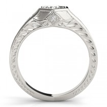 Diamond Antique Style Six Prong Engagement Ring Platinum (0.37ct)