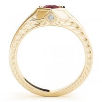 Ruby & Diamond Antique 6-Prong Engagement Ring 14k Yellow Gold (0.37ct)