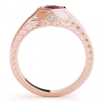 Ruby & Diamond Antique 6-Prong Engagement Ring 18k Rose Gold (0.37ct)