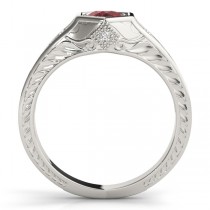 Ruby & Diamond Antique 6-Prong Engagement Ring Palladium (0.37ct)