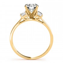 Trio Emerald Cut Diamond Engagement Ring 14k Yellow Gold (0.30ct)