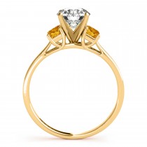 Trio Emerald Cut Citrine Engagement Ring 18k Yellow Gold (0.30ct)