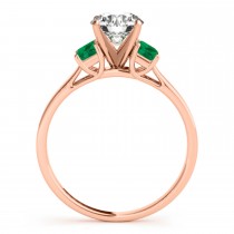 Trio Emerald Cut Trio Emerald Engagement Ring 18k Rose Gold (0.30ct)